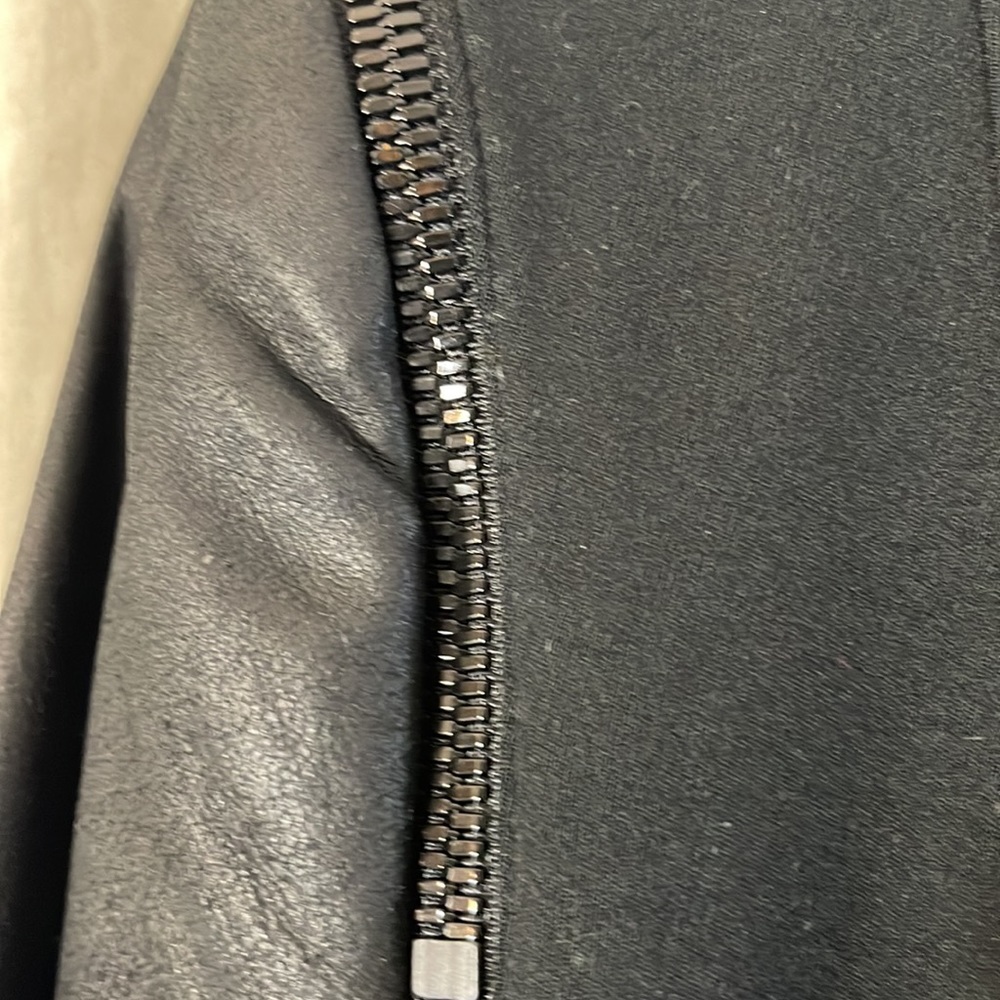 Theory Size Medium Black Jacket With Leather Slee… - image 3